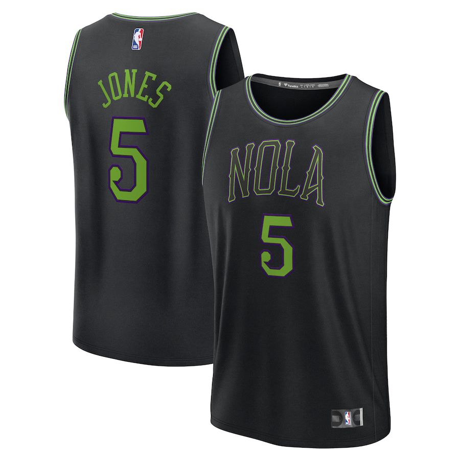 Men New Orleans Pelicans #5 Herbert Jones Fanatics Branded Black City Edition 2023-24 Fast Break NBA Jersey->customized nba jersey->Custom Jersey